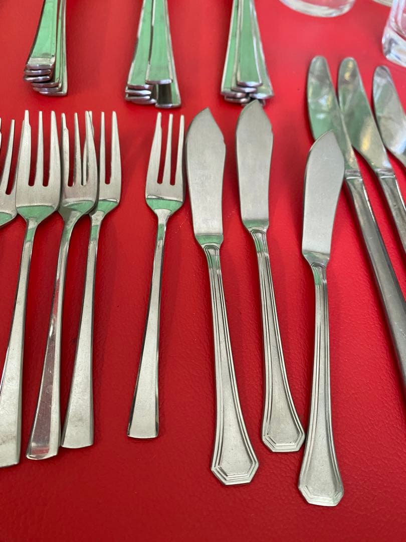 レストラン用、スプーン、フォーク、ナイフ、アイストング、ガラスコップなどまとめ