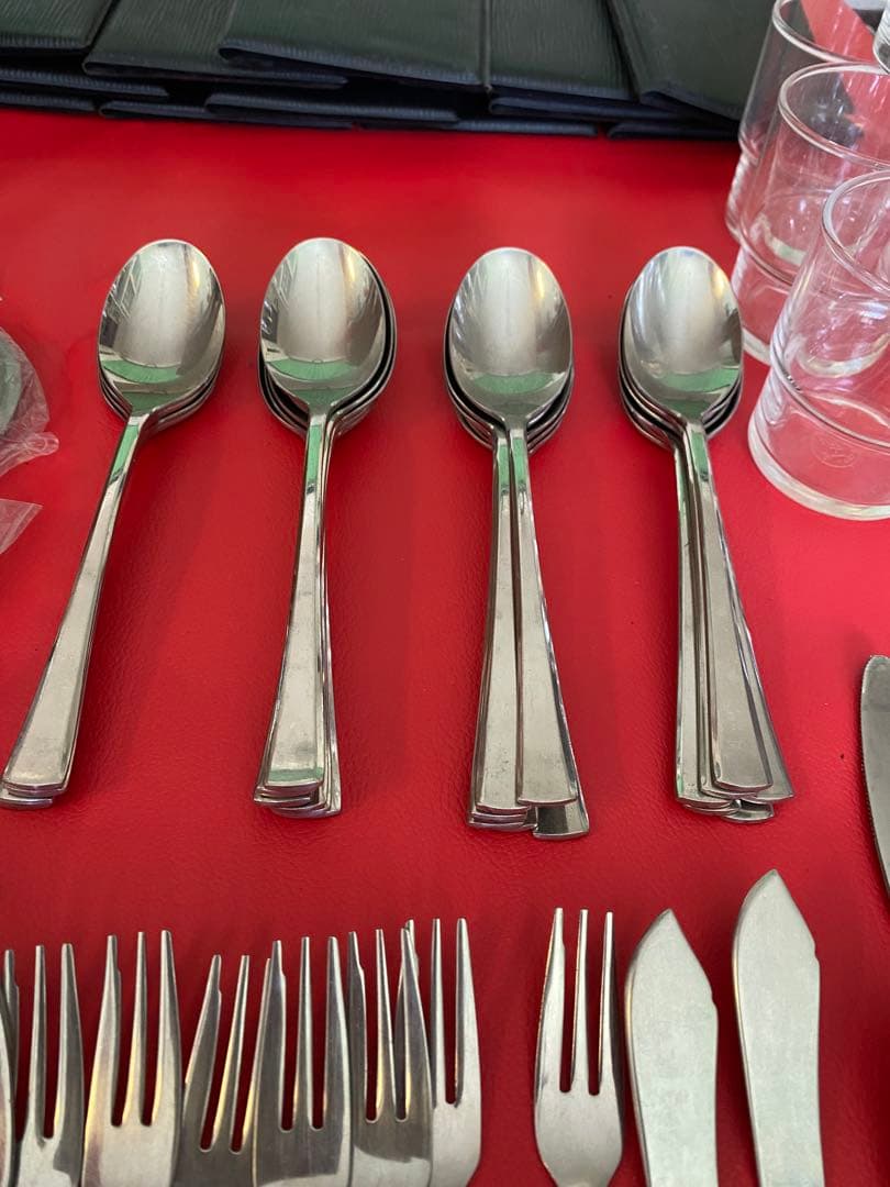 レストラン用、スプーン、フォーク、ナイフ、アイストング、ガラスコップなどまとめ