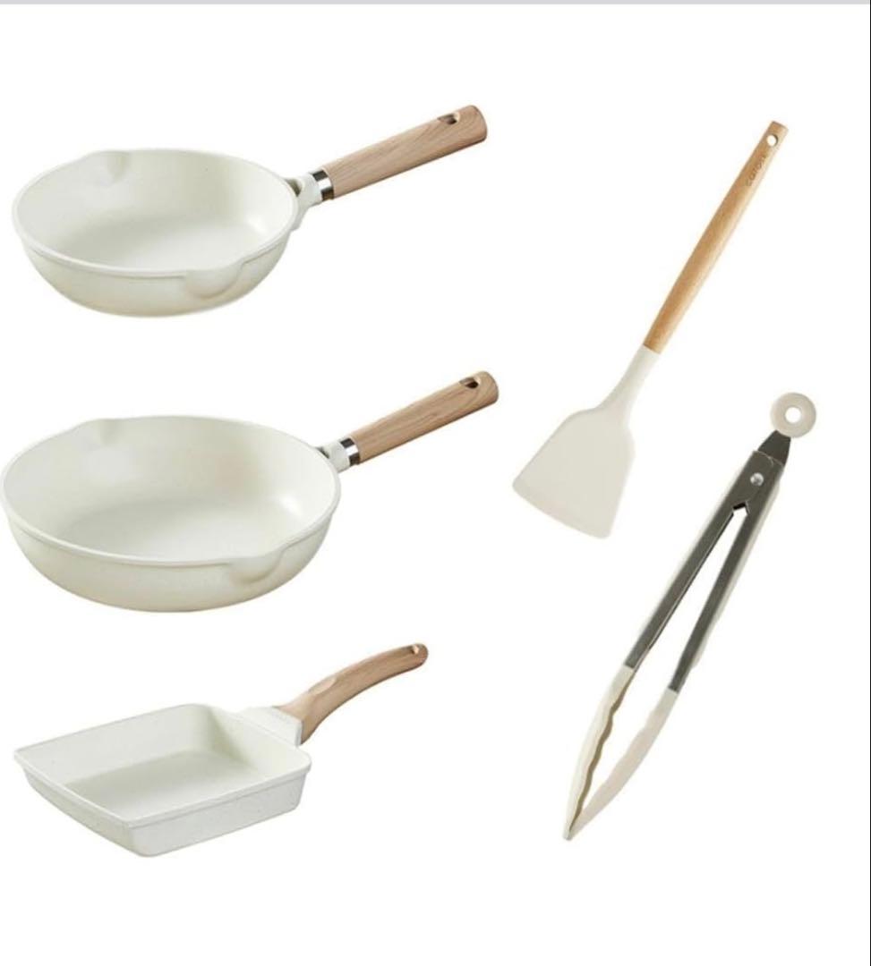 ★新品送料込★カローテフライパン玉子焼器ターナートング5点セット