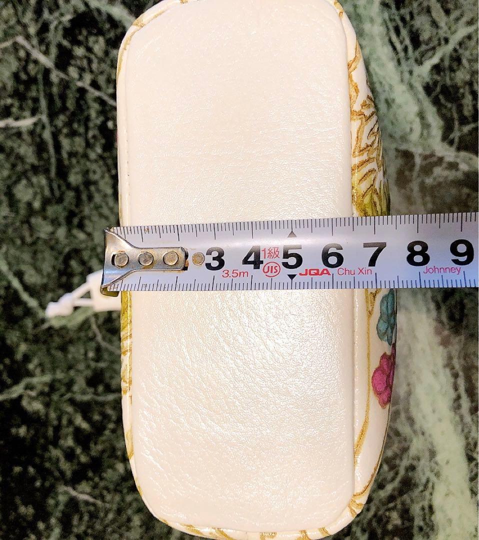 【姫路・姫革細工】巾着バッグ 伝統工芸品 花柄 白鞣革　（盛花　ピンク）