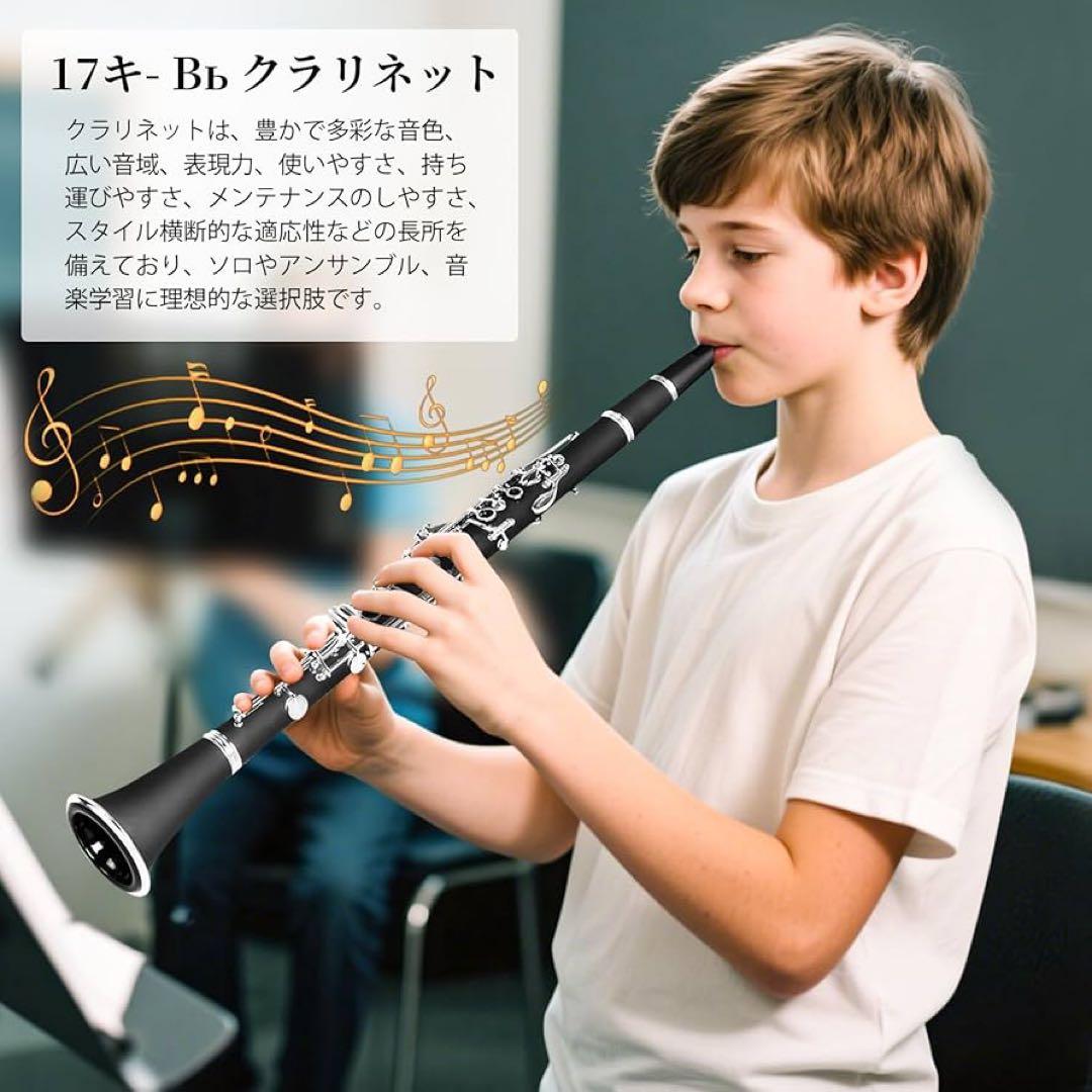【BQKOZFIN】クラリネット B♭調 ニッケルメッキ 17 キー