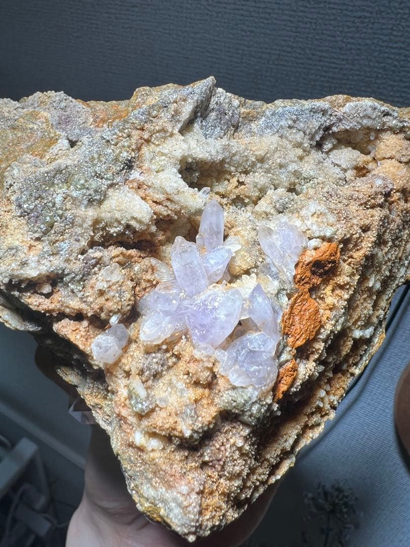 国産鉱物　三ッ岩岳　紫水晶&グリーンガーネット