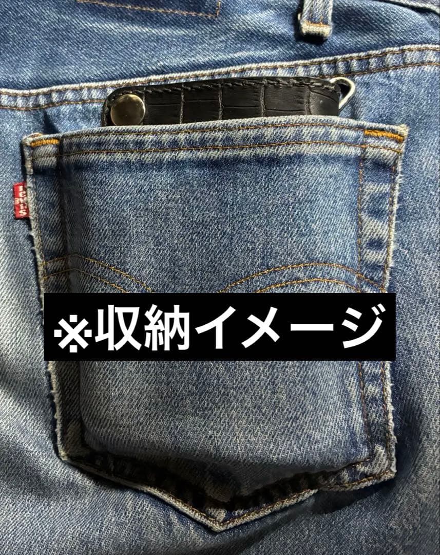 トラッカーウォレット　ミドル　姫路レザークロコ　　型押し　waldes zip