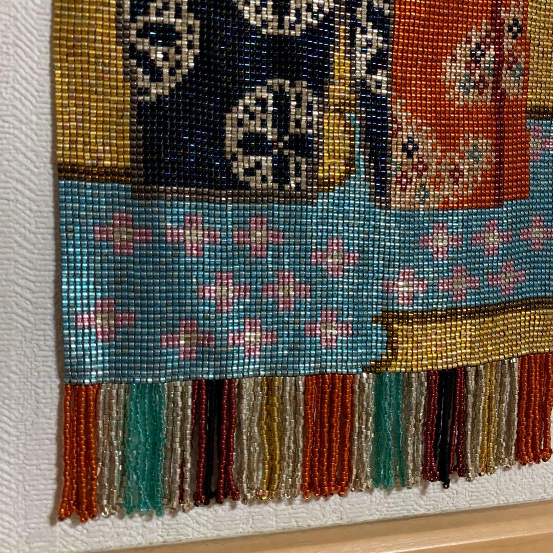 ビーズ織り壁掛け