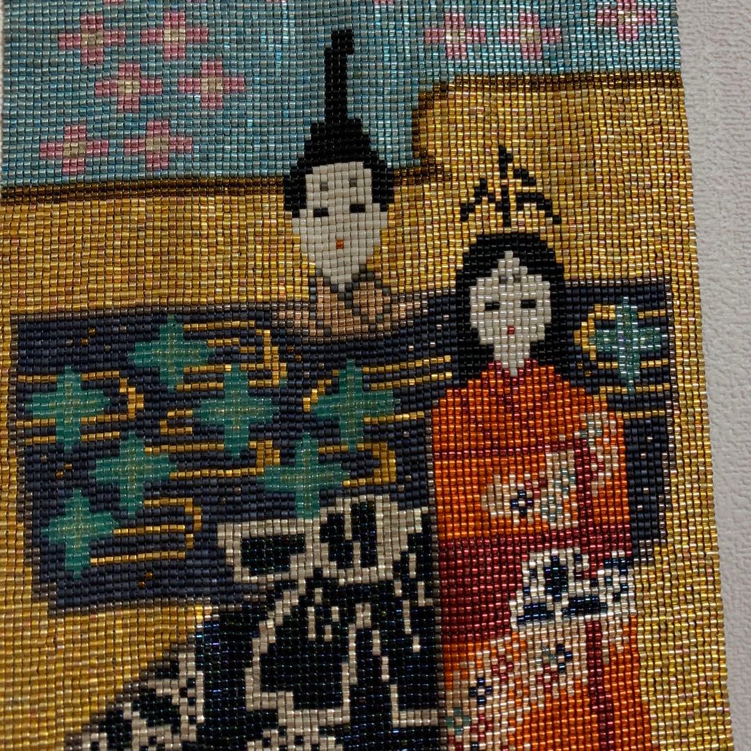 ビーズ織り壁掛け