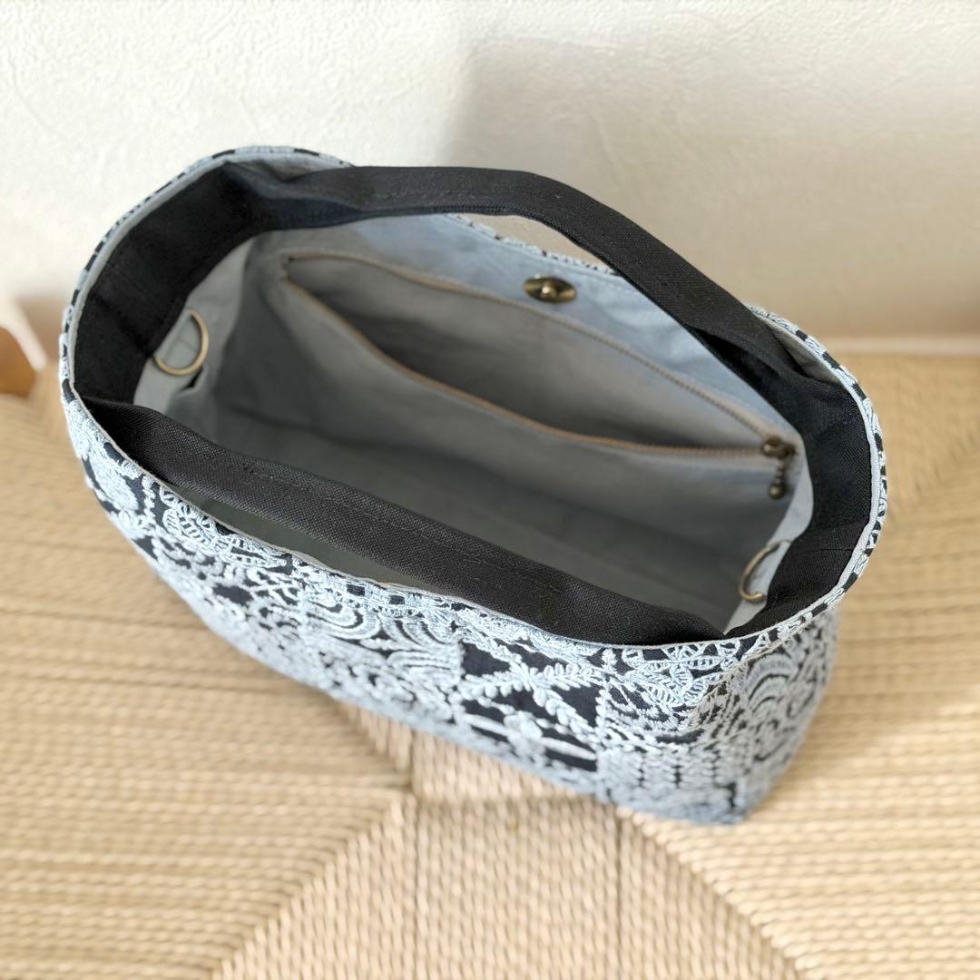 ⚮̈ミナペルホネン　forest tile navy ヌッピバッグ