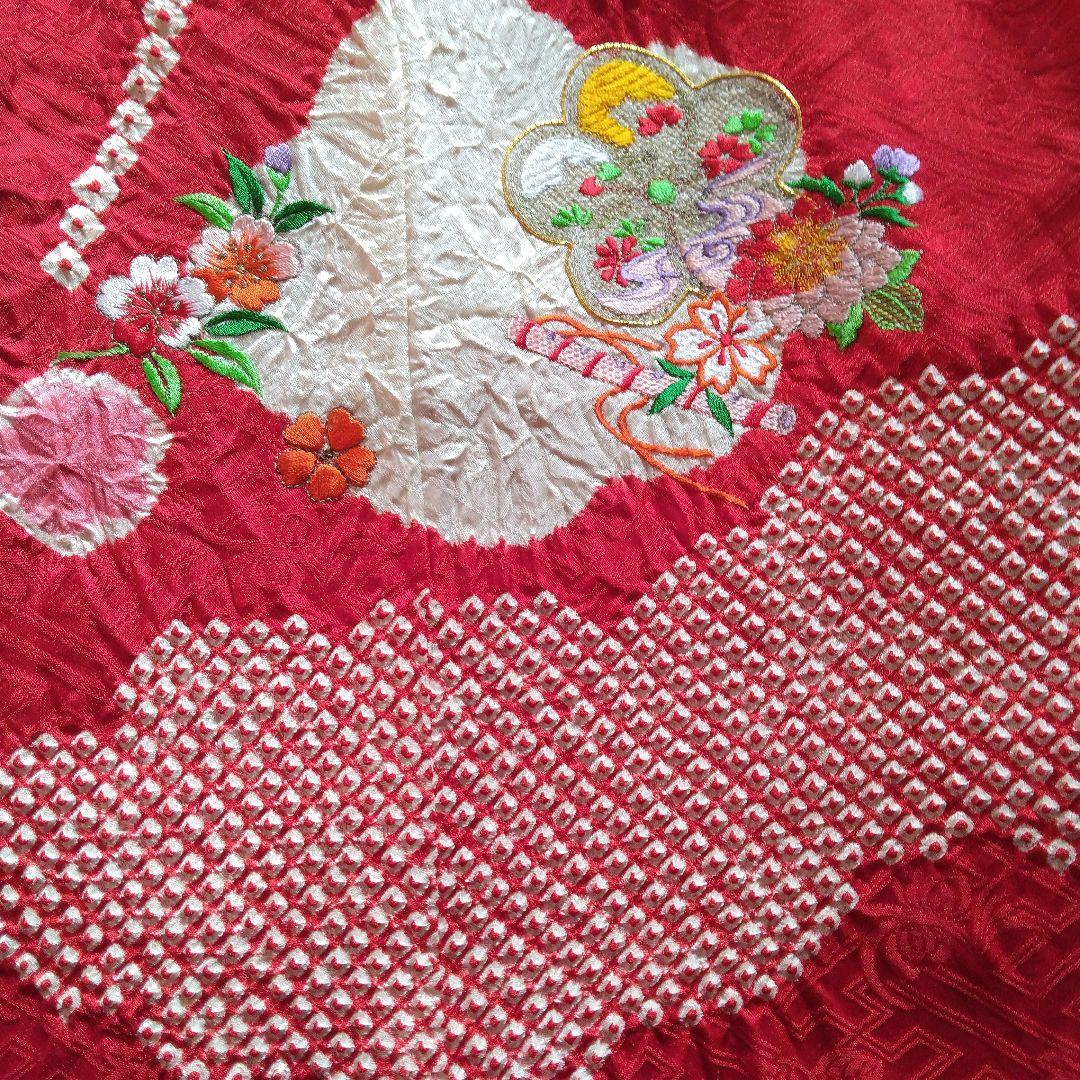 正絹☆本絞り＆総刺繡☆最高級の着物に帯も被布もダブルで楽しめる3歳七五三向け祝着