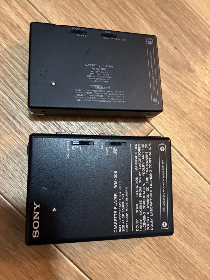 SONY カセットプレーヤー WM-506,WM-190,2台セット,外觀美品