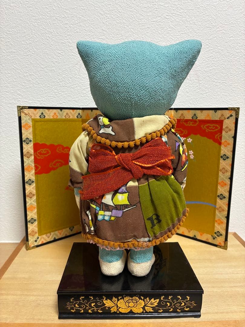 ハンドメイド　レトロ　猫　人形