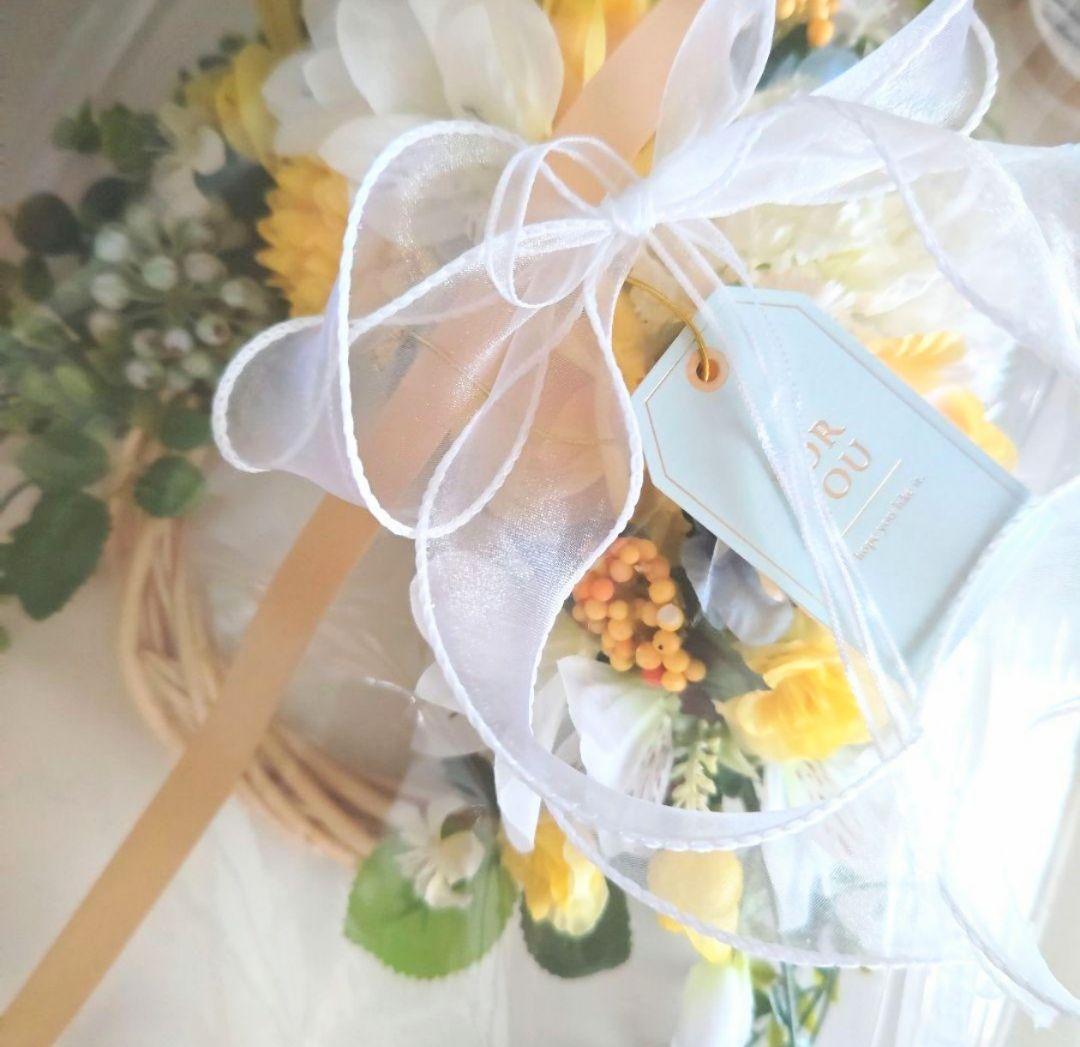 特大❣️48cm♪虹色フラワーリース レインボーリース