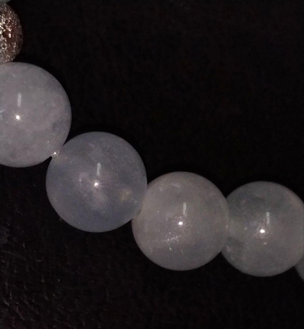 希少石 天然石 スターアクアマリン グリーンベリル CZパヴェ ブレスレット