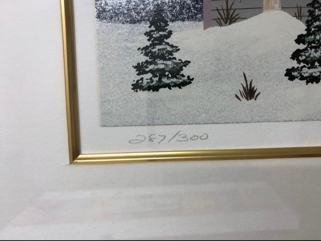 Jane Wooster Scott 直筆サイン入 リトグラフ 約98×83cm