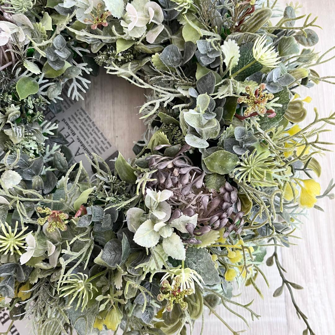 フェイクグリーン ナチュラルリース ボタニカル 南国 多肉植物 ハワイアン 83