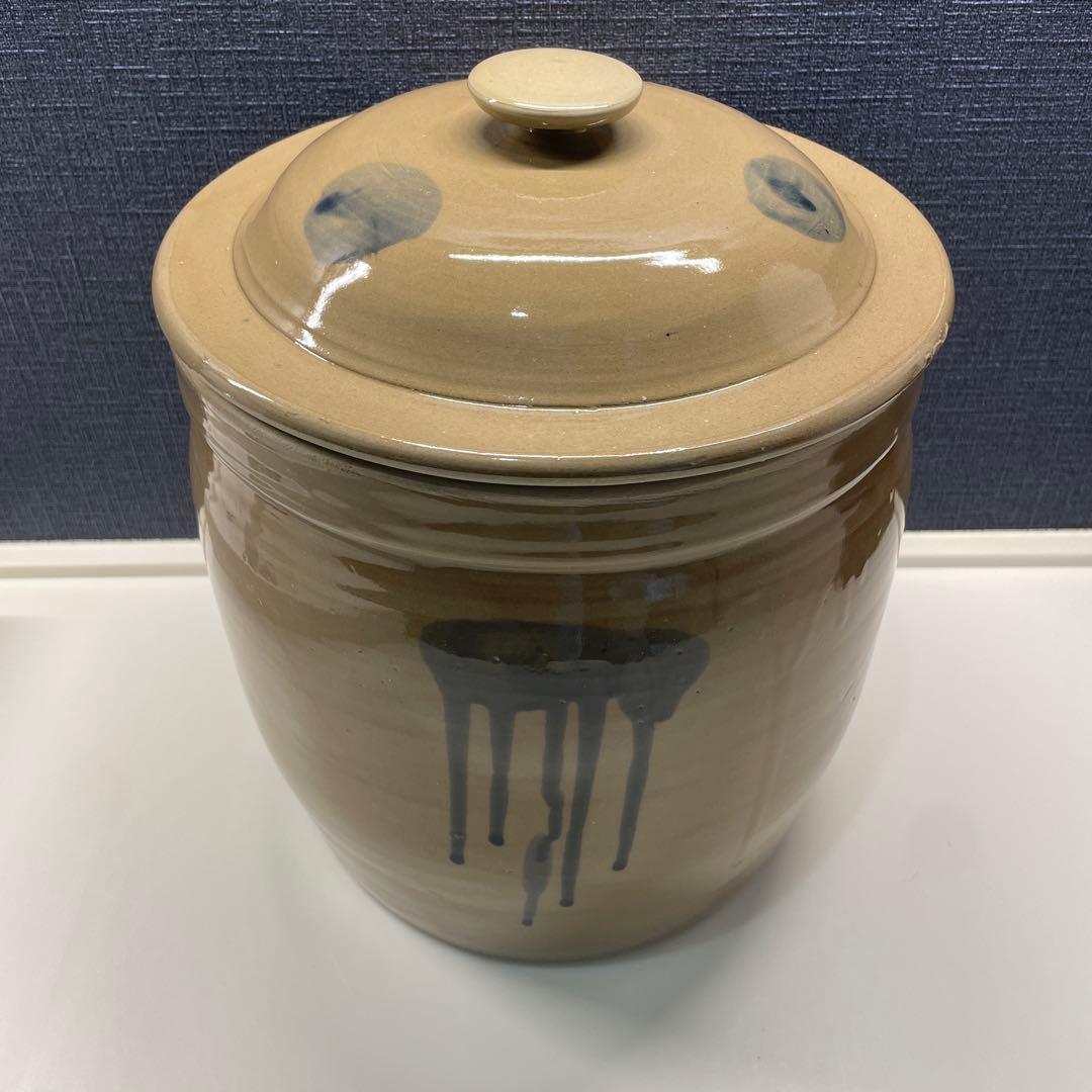 石見焼 吉田窯 フタ付き炊事用容器 切立甕 3号