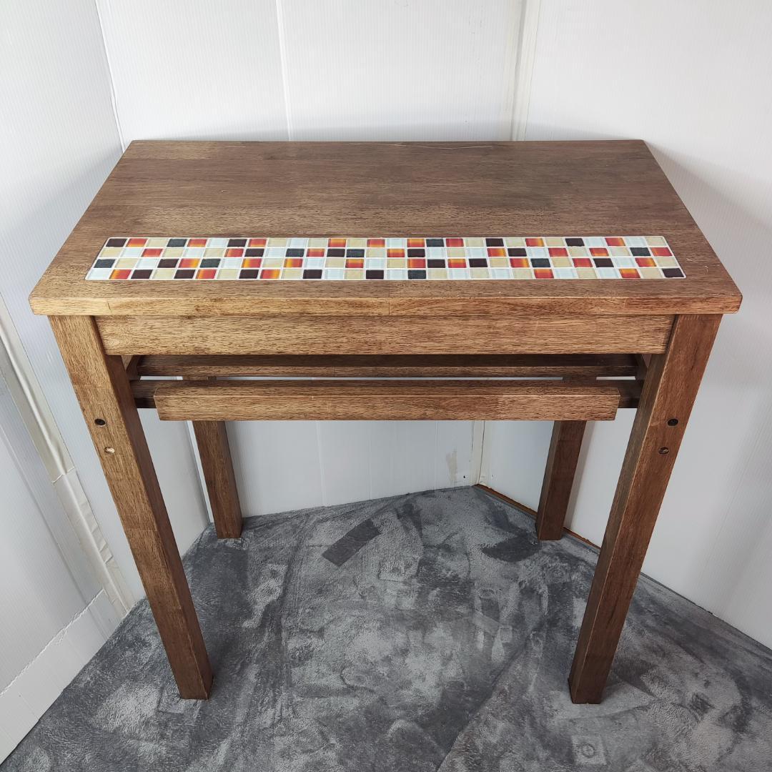 【数日セール】木製 モザイクタイル 作業台　作業机