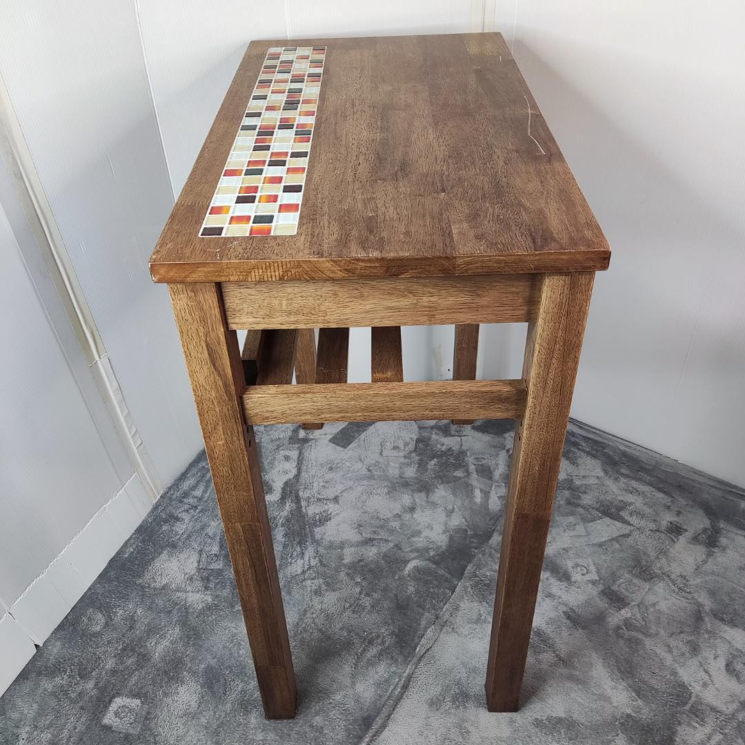 【数日セール】木製 モザイクタイル 作業台　作業机