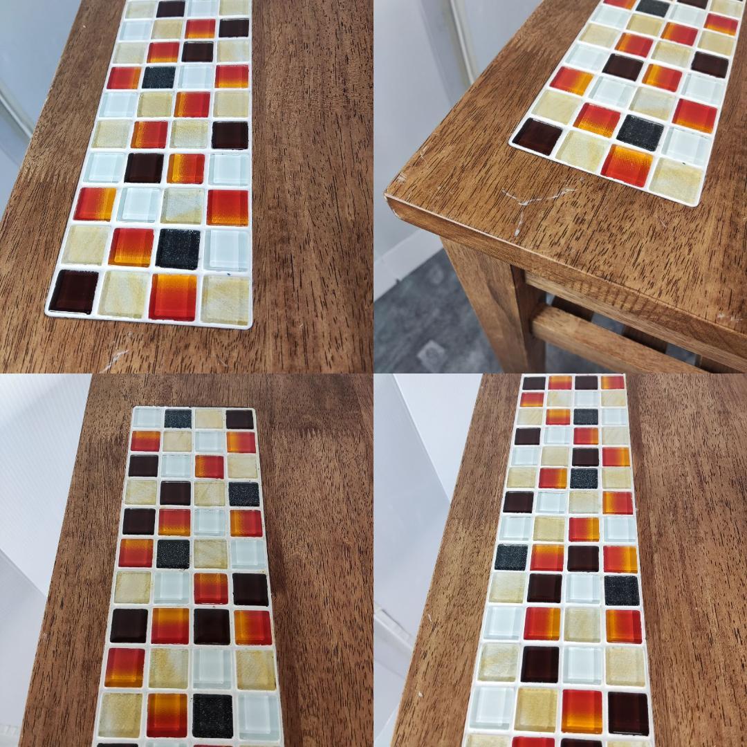 【数日セール】木製 モザイクタイル 作業台　作業机