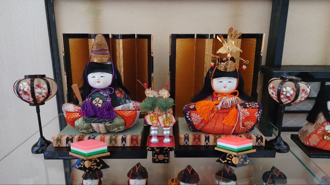 きめこみ雛十五人揃セット ケース入り 昭和レトロ