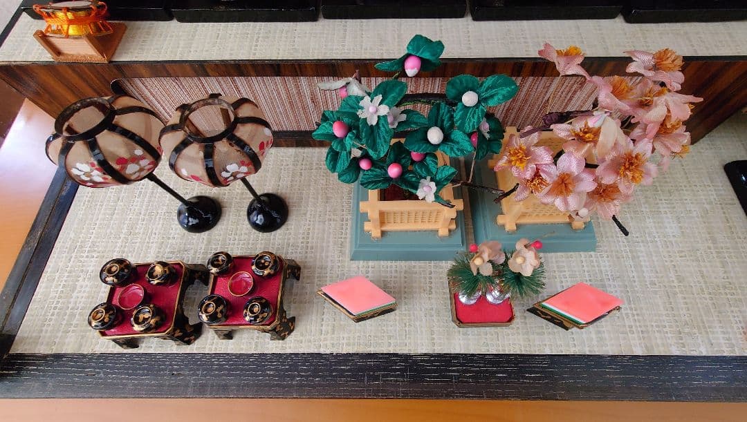 きめこみ雛十五人揃セット ケース入り 昭和レトロ