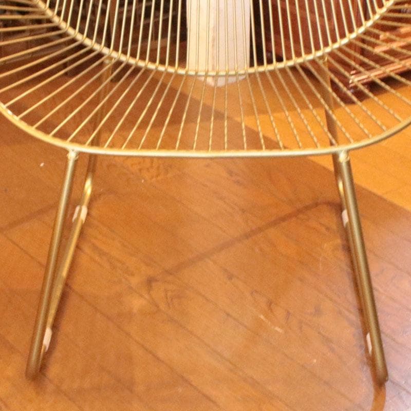 ゴールドフレーム ワイヤーワイドチェア 椅子 インテリア 399-2977