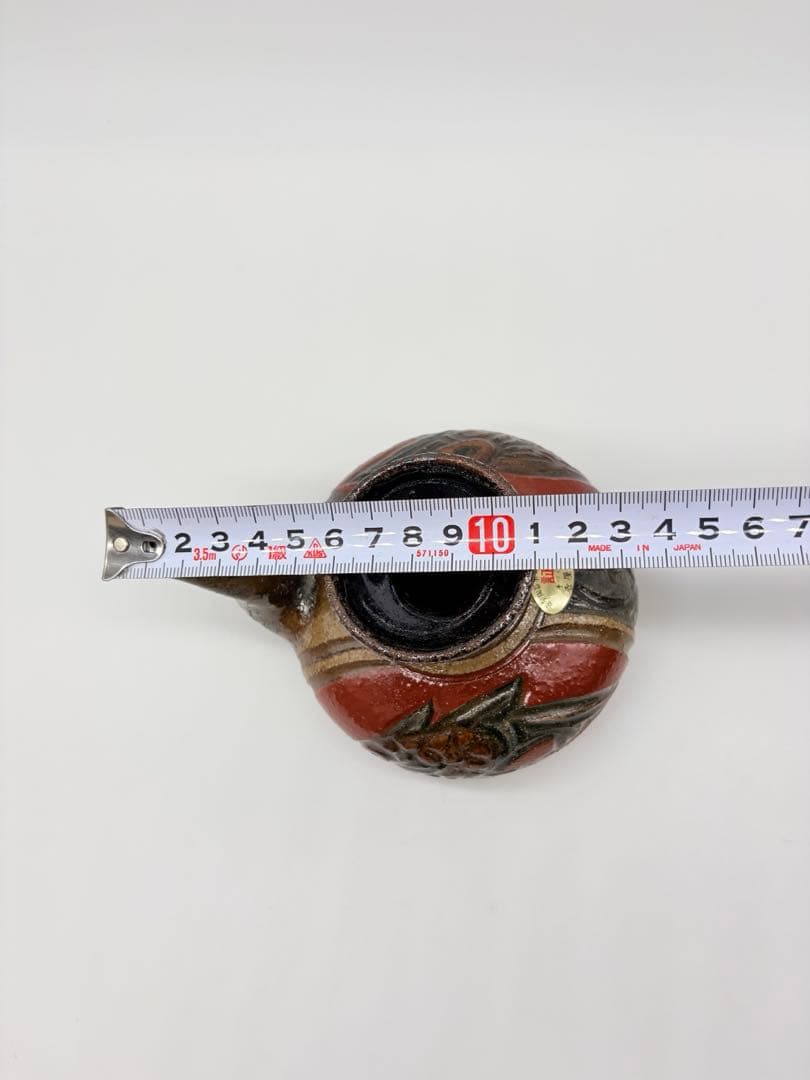 小橋川明史 酒器 赤絵 魚紋　壺屋焼 やちむん 3点セット