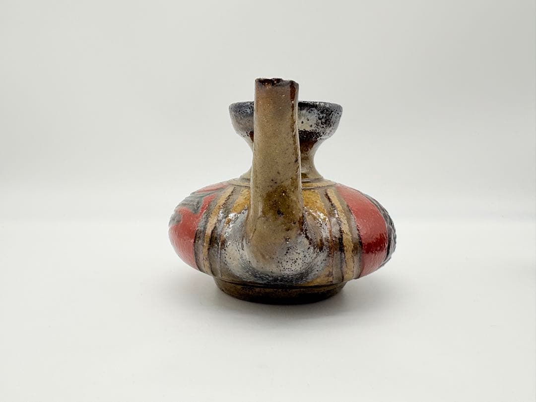 小橋川明史 酒器 赤絵 魚紋　壺屋焼 やちむん 3点セット