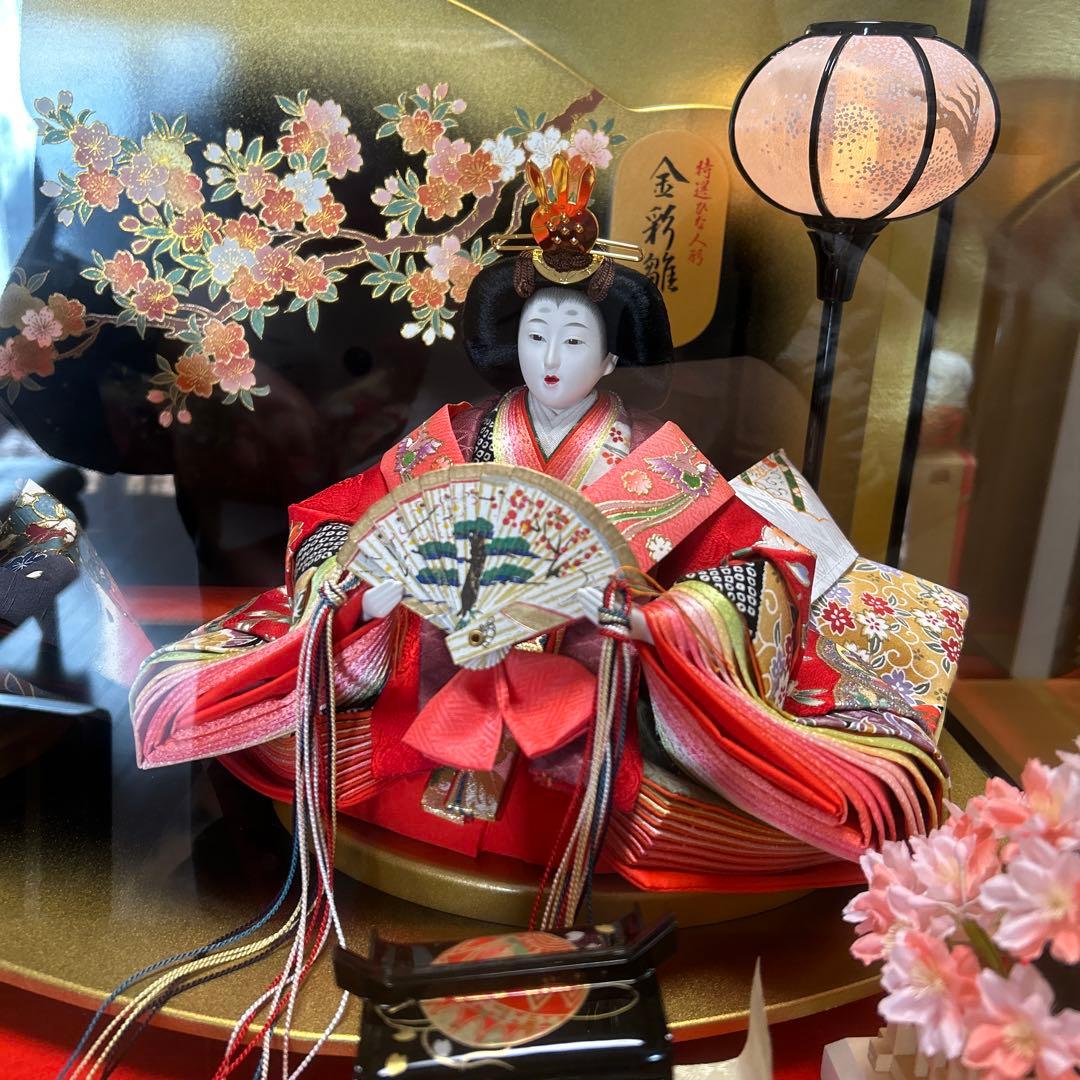 【極美品】　雛人形 親王飾り お内裏様 お雛様セット 被布付き　金彩雛　ひな祭り