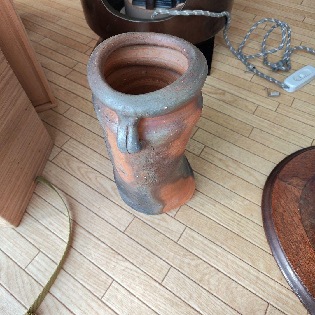 金重有邦　作　備前焼 耳付花入