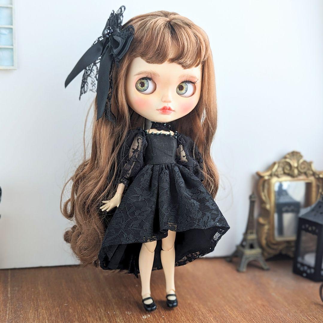 1039※ブライスアウトフィット※黒のフィッシュテールスカートドレス