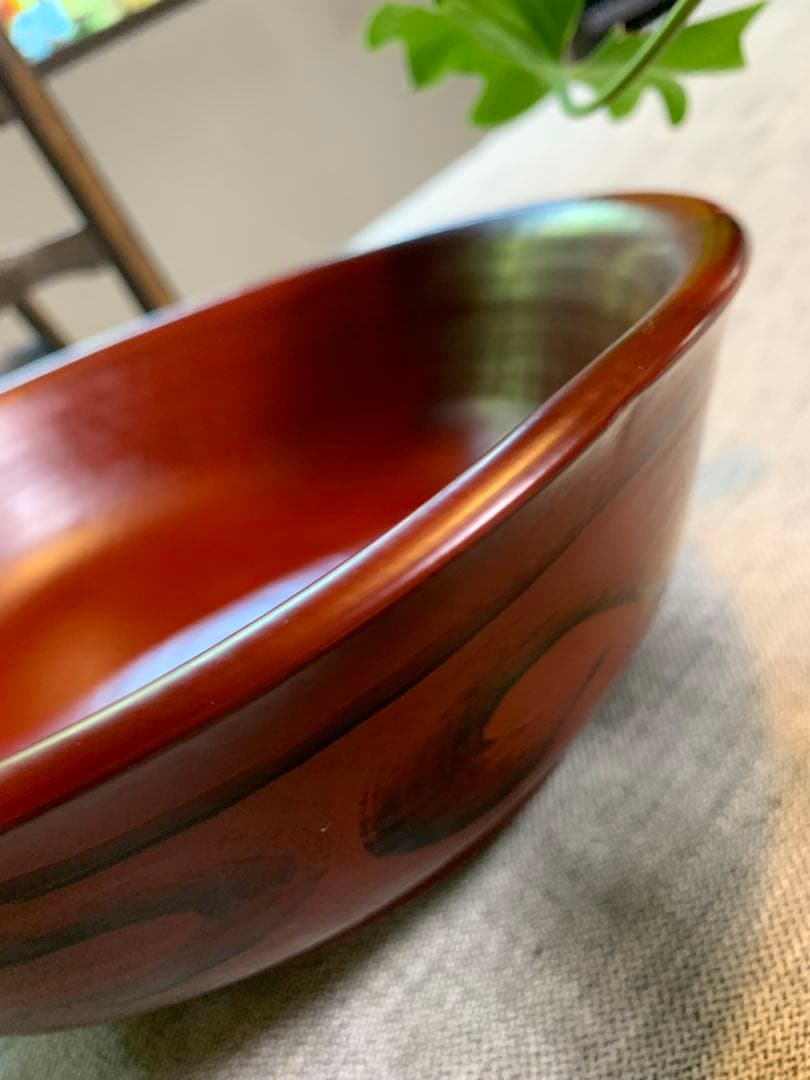 太田修嗣　お鉢　初期作品　黒田陶苑　赤漆