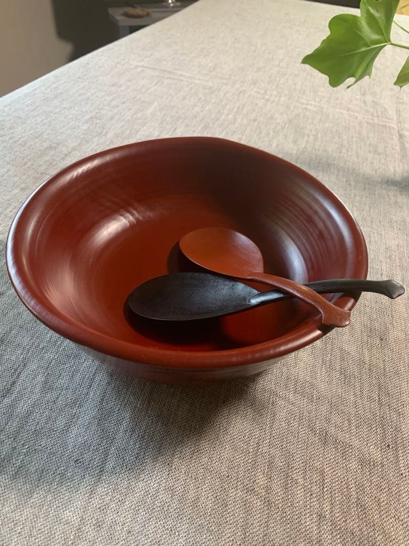 太田修嗣　お鉢　初期作品　黒田陶苑　赤漆