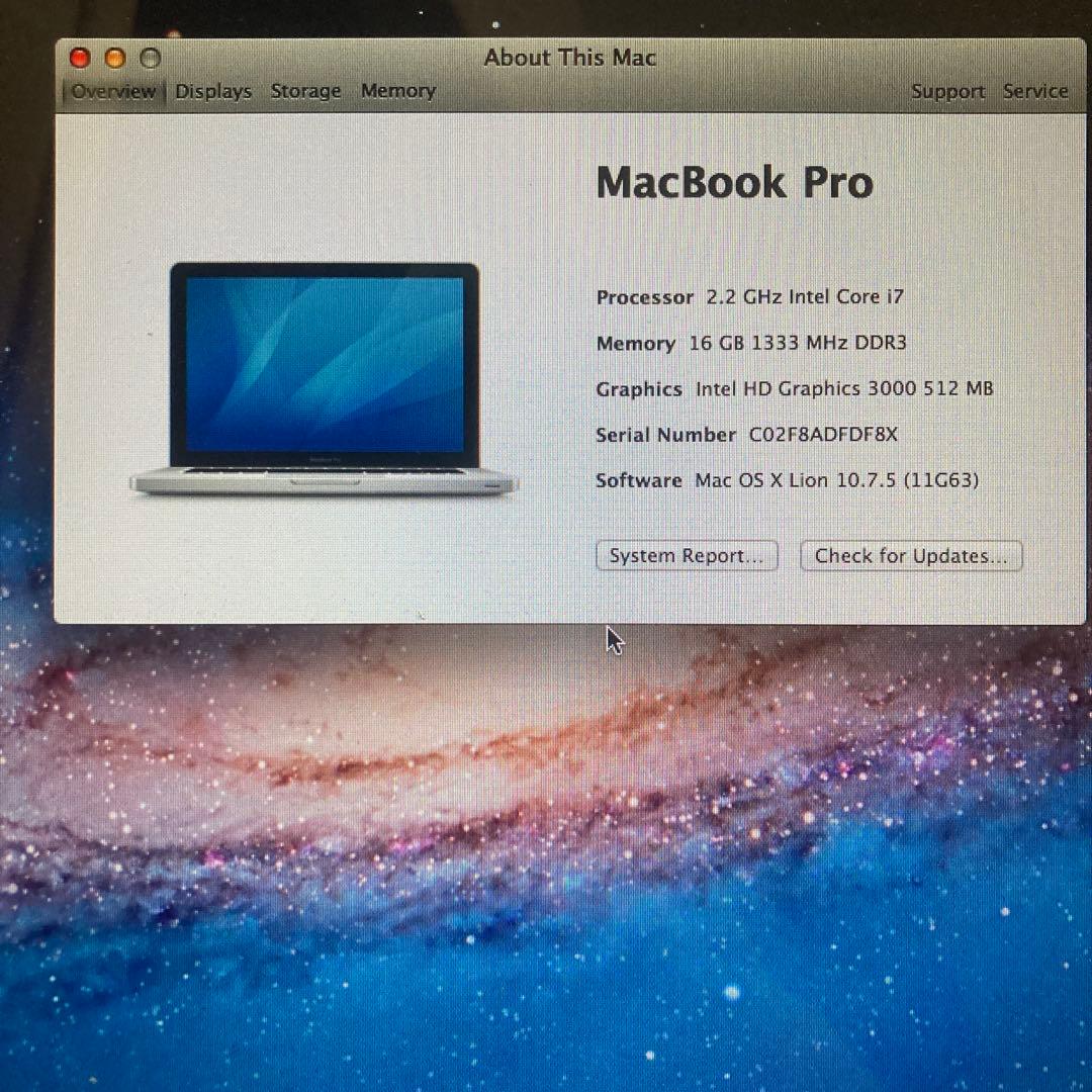 MacBook本体 MacBook Pro A1286 i7 16GB