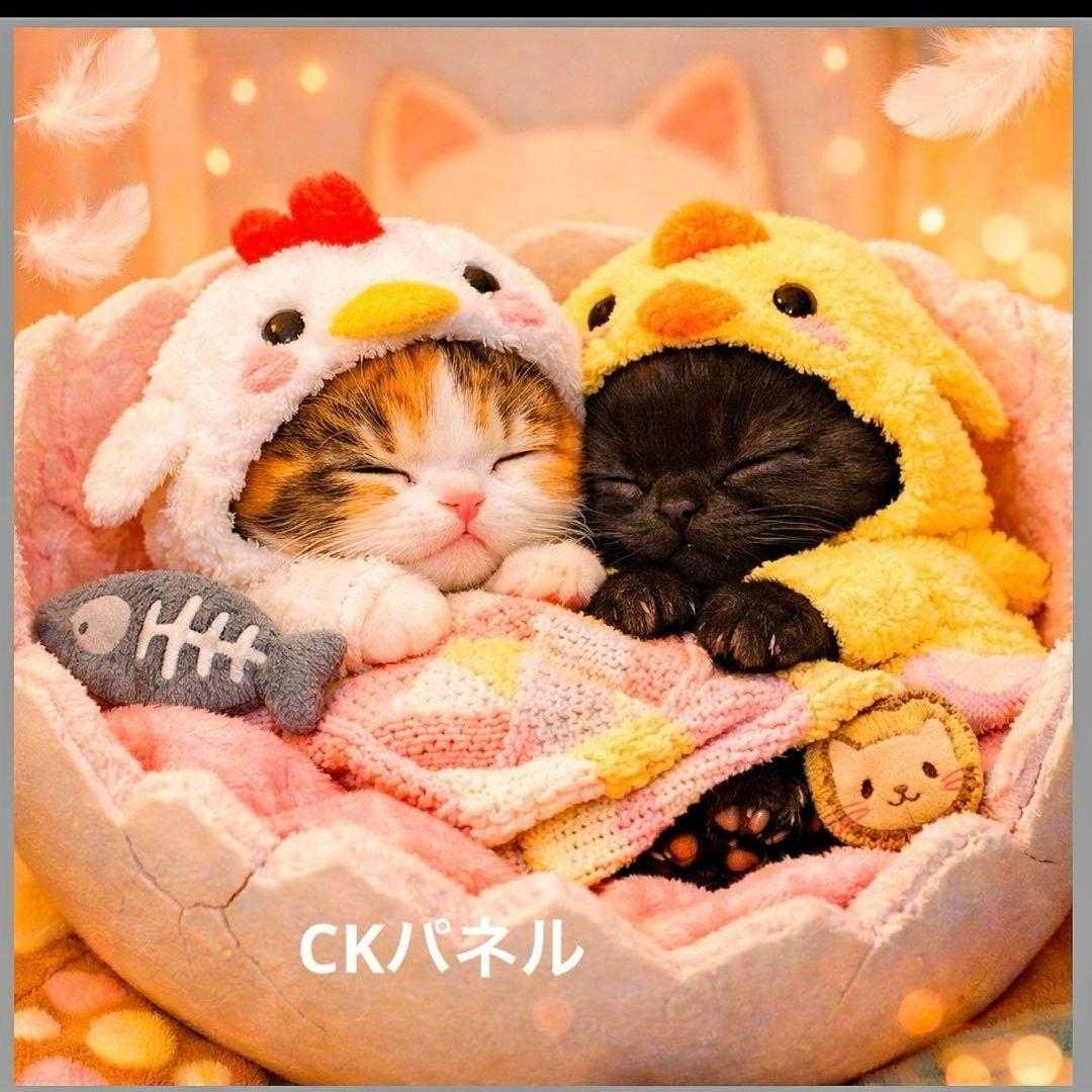 激レアおねんねにゃんこパネル生地　ハンドメイド