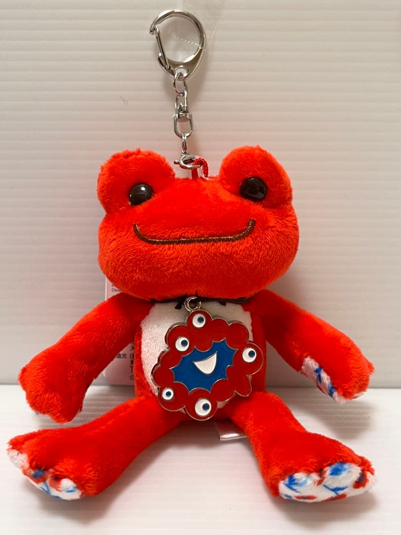 かえるのピクルス★赤・緑・青・アイボリー★マスコットとキーリング4匹セット