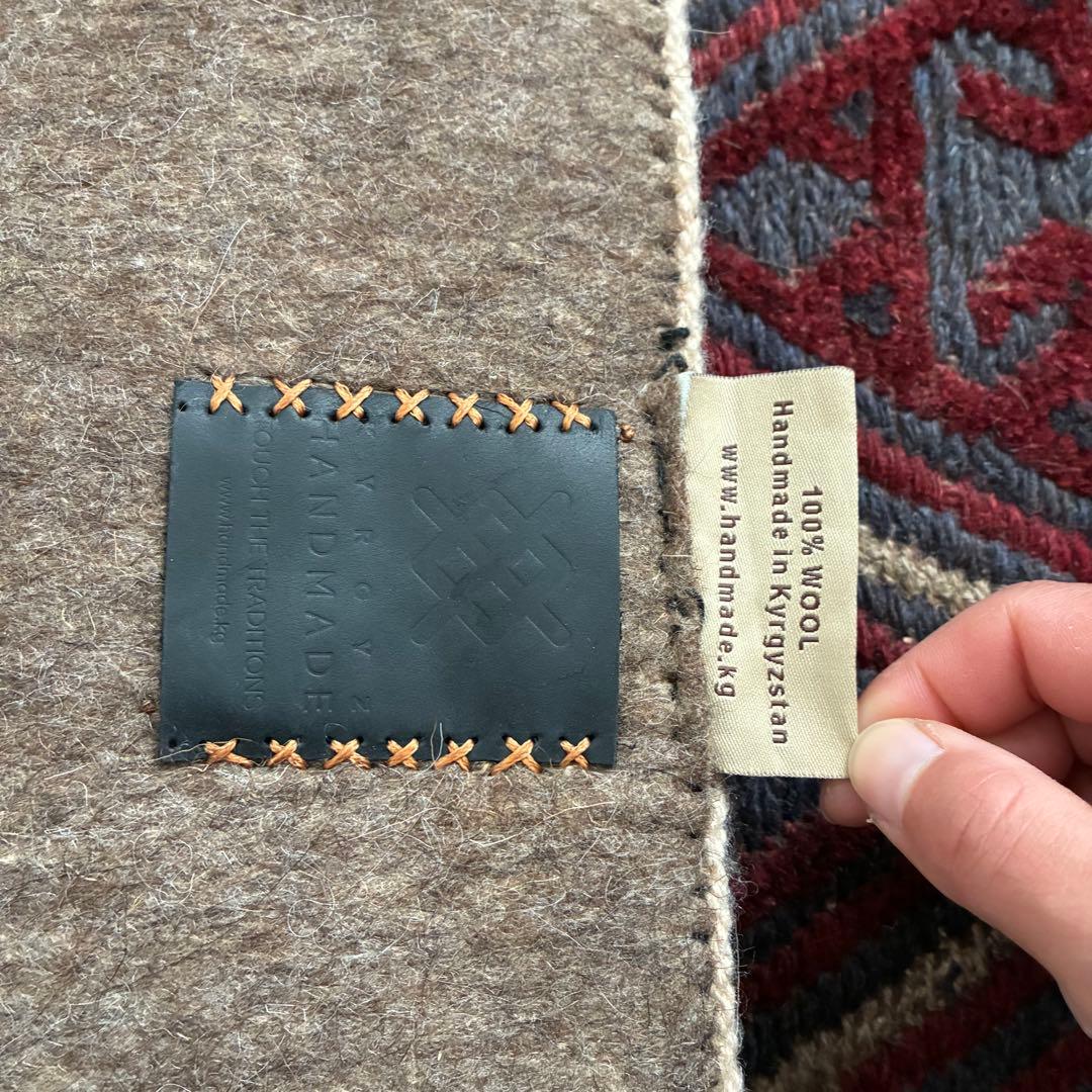 キルギス　ハンドメイド　シルダック　ウールクッションカバー　約65×65cm