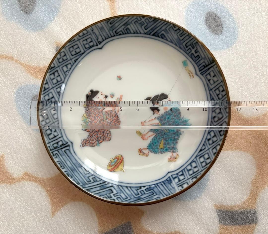 SALE✩.*˚ 九谷焼 清山 わらべ絵 小皿 6点セット