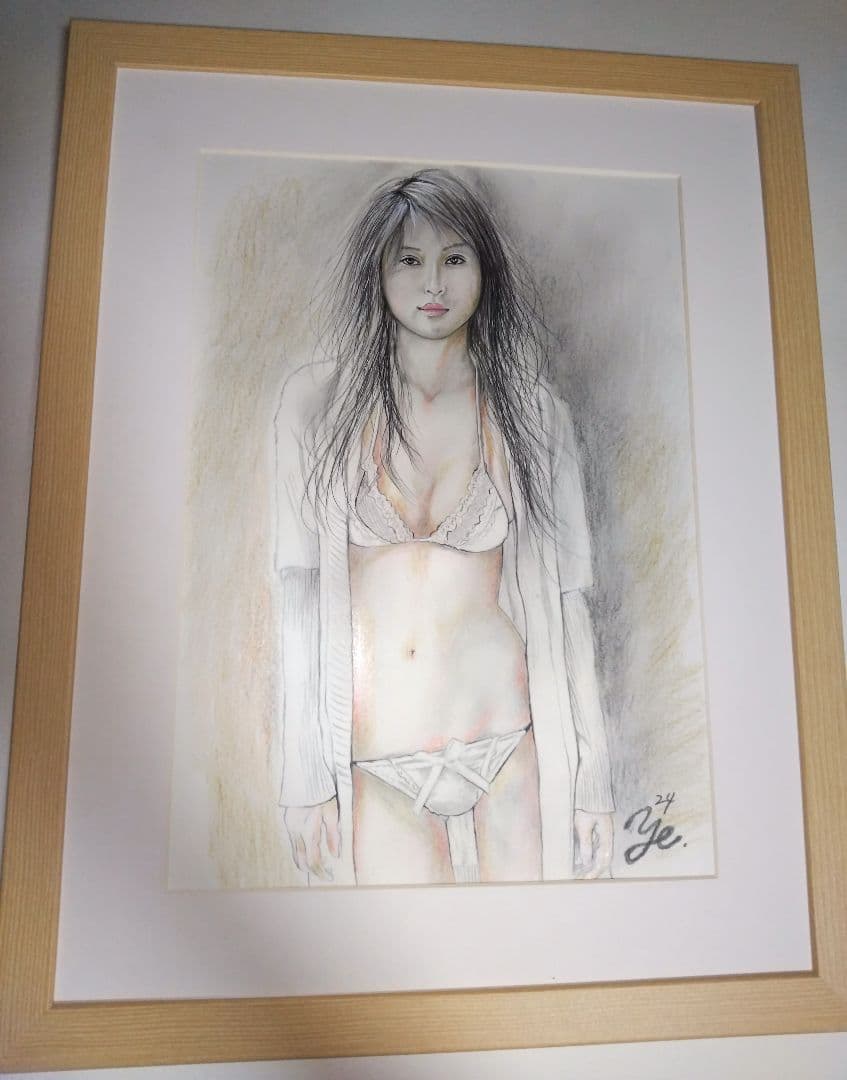 裸婦、美人画、絵画4F、寝室M、山本英二、真作、肉筆・高塚省吾、森本草介。