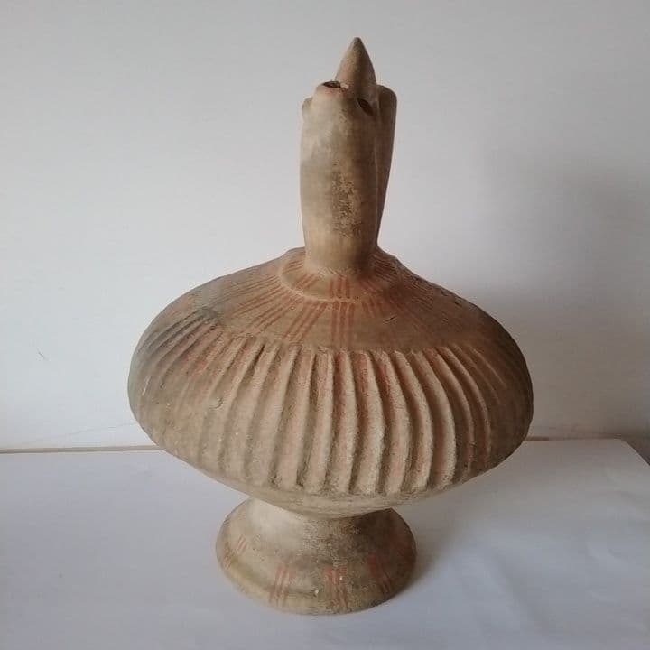 彩色陶器　テラコッタ 二口水差し　アンティーク