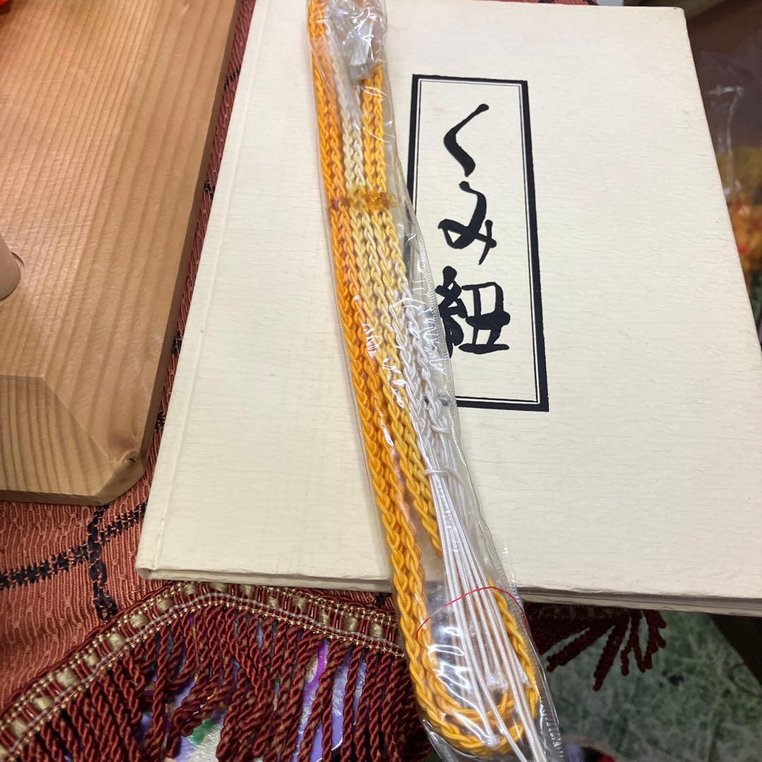 組紐丸組み台、組玉、おもりセット売りシルク糸4つ