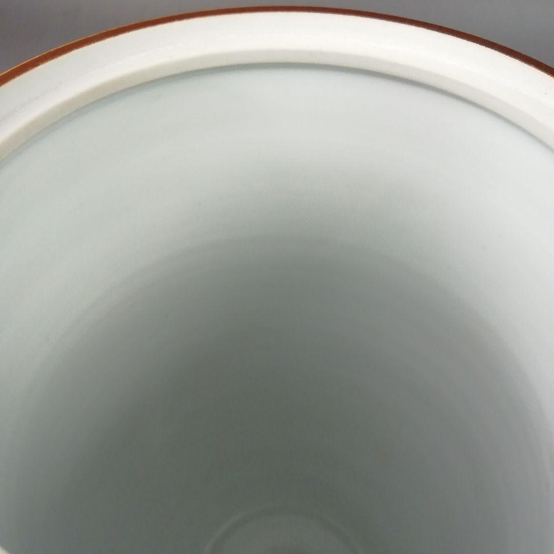 Ｗ３３１　水指　『染付　山水』『中置水指』『陶宝 造』『塗替蓋付』　共箱　茶道具