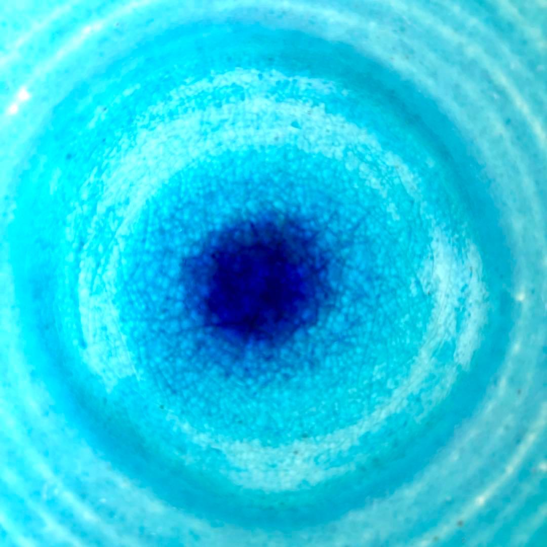 ガラス彩陶器 中皿 沖縄オーシャンブルー 2枚セット