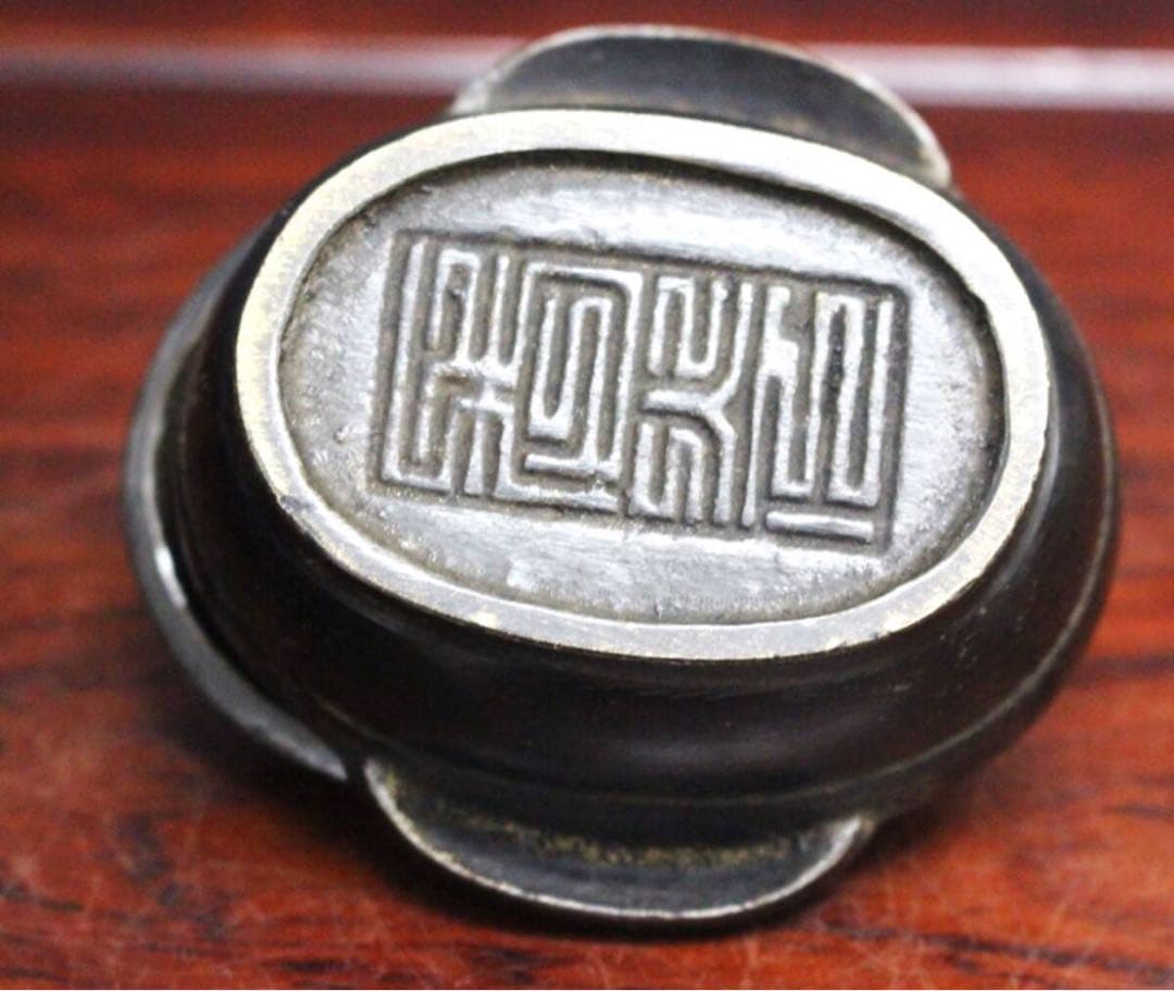 蝋燭立て 折り畳み式 古銅製 蝋燭台/燭台ロウソク立て/ろうそく立て 落款