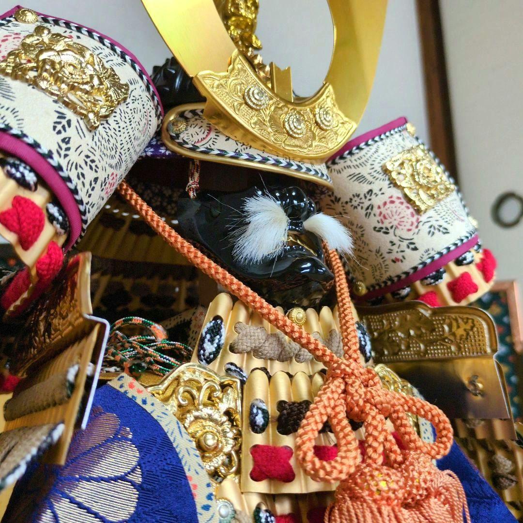 五月人形 鎧兜 高75cm 金屏風付き