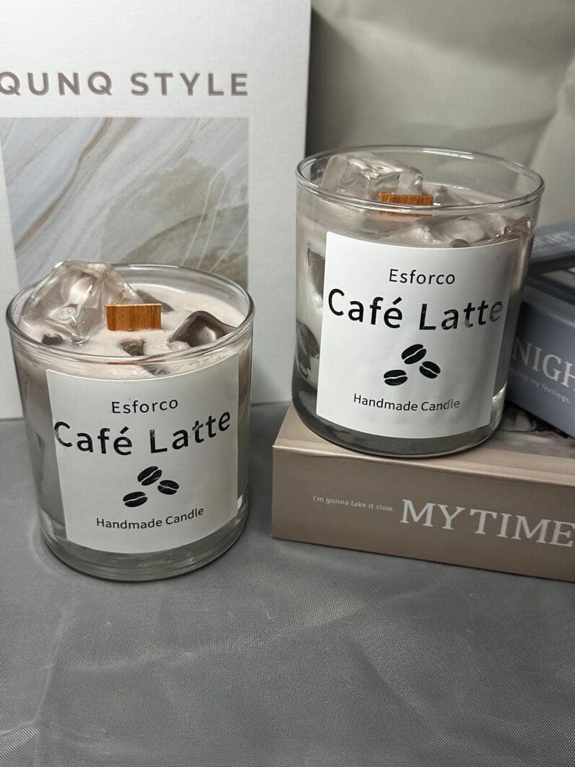 カフェラテキャンドル コーヒー の香り ソイキャンドル ハンドメイド 焚き火