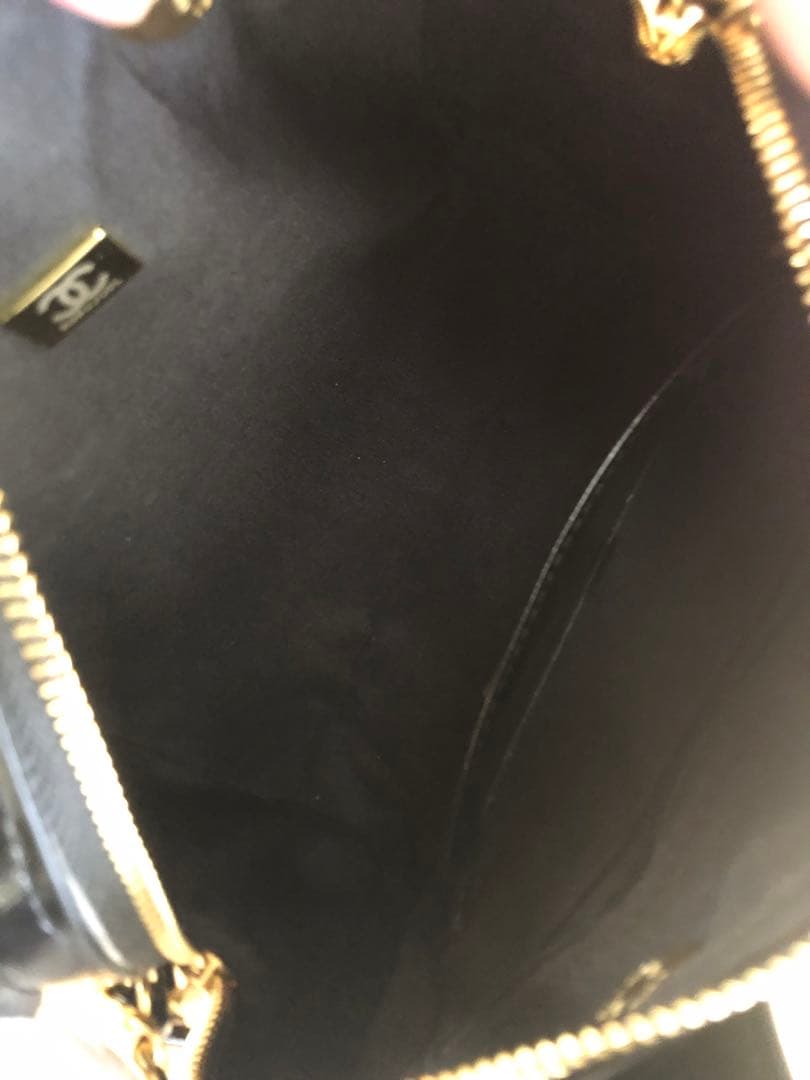 CHANEL ノベルティ キルティング キャビアスキン ミニ ボストンバッグ