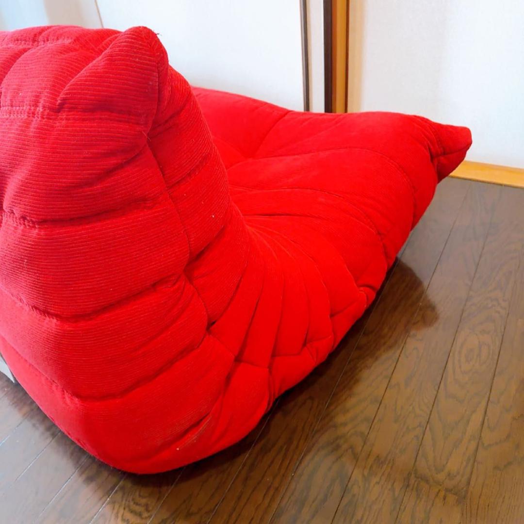 リーンロゼ　トーゴ　3P レッド　コーデュロイ　Hランク生地　高級家具　ソファ