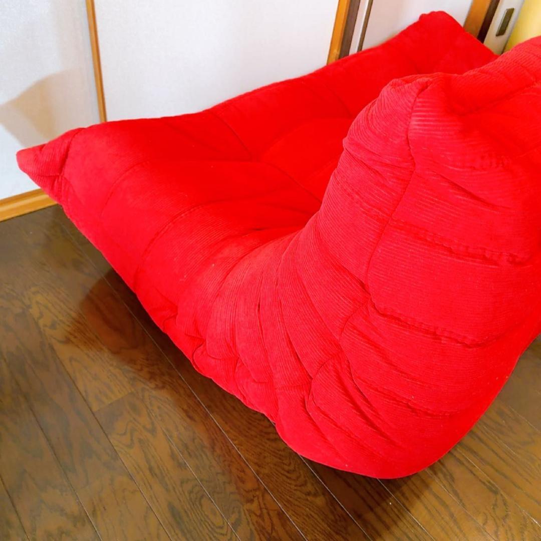 リーンロゼ　トーゴ　3P レッド　コーデュロイ　Hランク生地　高級家具　ソファ