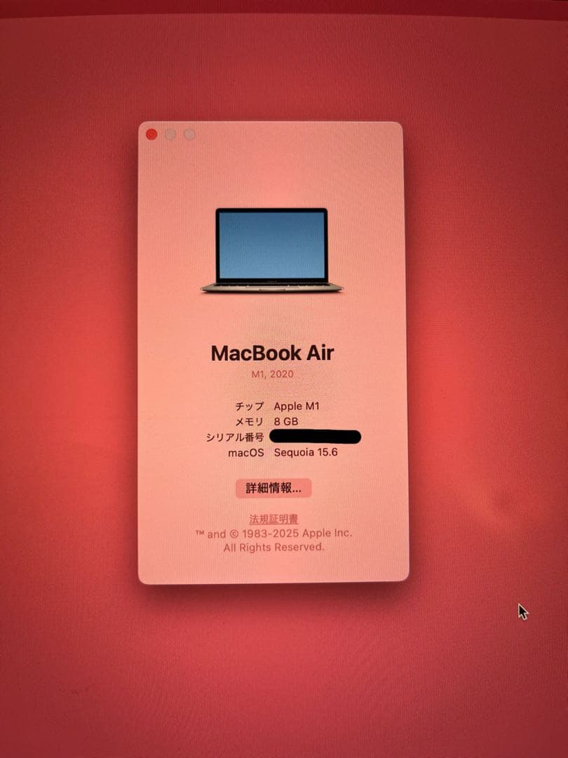 M1 MacBook Air 2020 8GB256GB 美品訳あり