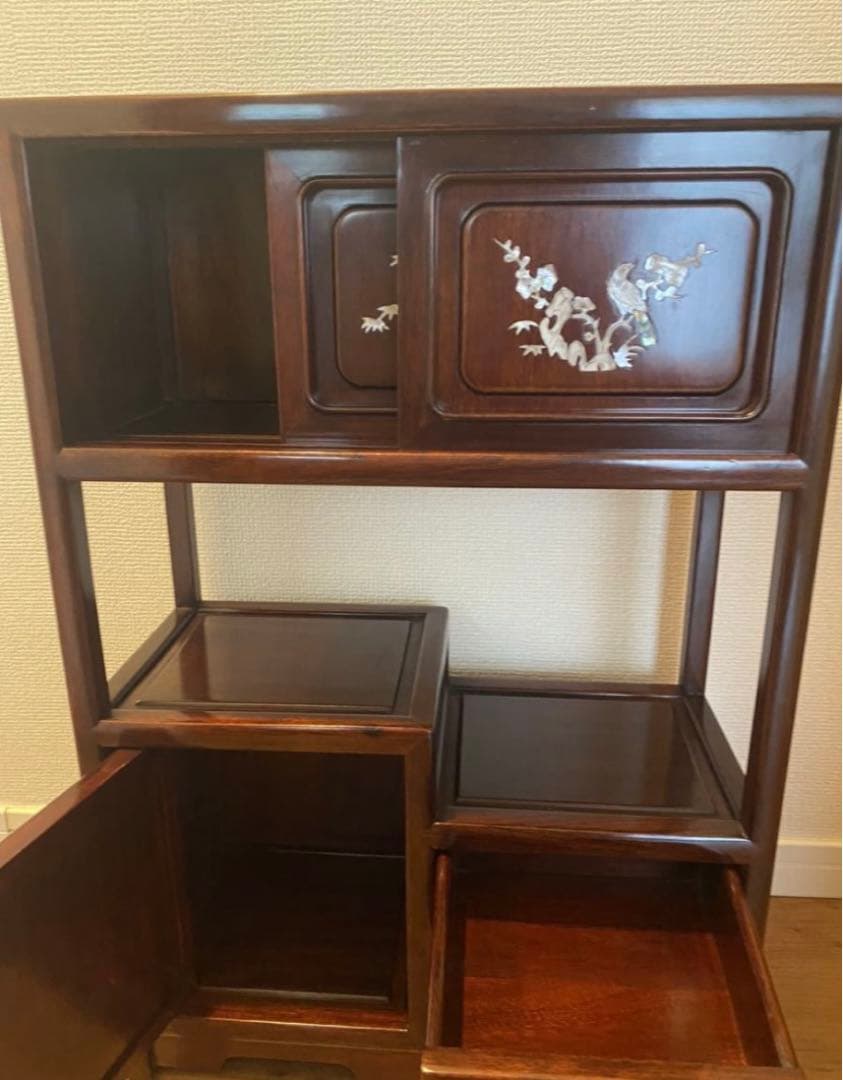 中国美術 唐木 花梨 茶棚 伝統工芸 家具 骨董品