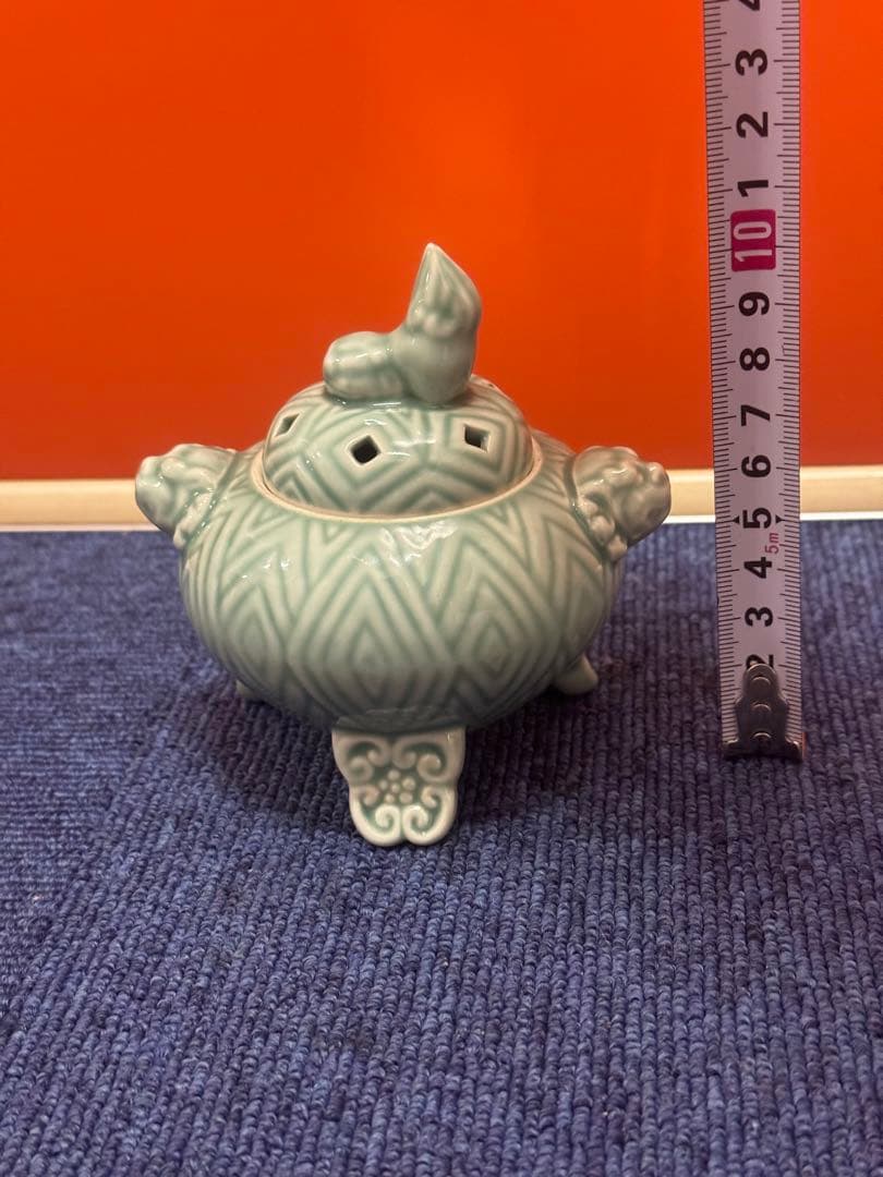 1661 清兵衞　青磁　獅子　香炉